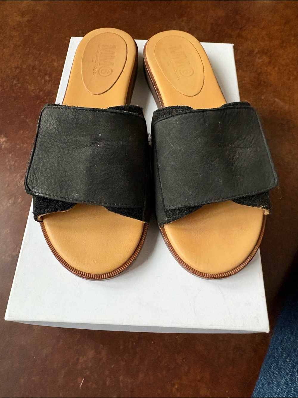 MM6 Maison Margiela Black Nubuck Sandal Size 38.5
